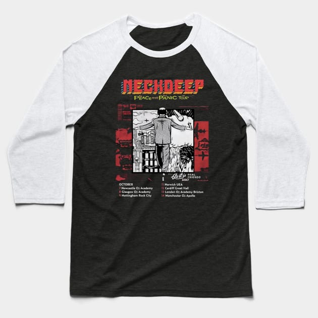 Neckdeep peace and panic UK Tour Baseball T-Shirt by Foxt